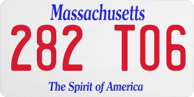 MA license plate 282TO6