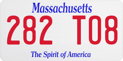 MA license plate 282TO8