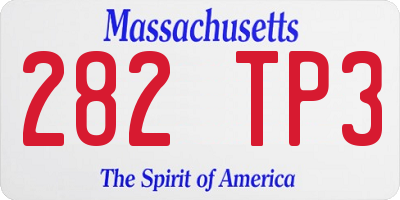 MA license plate 282TP3