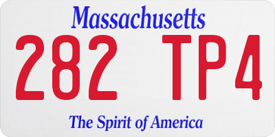 MA license plate 282TP4