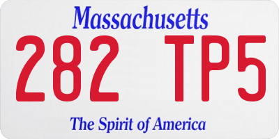 MA license plate 282TP5