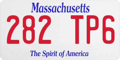 MA license plate 282TP6