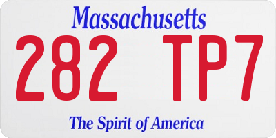 MA license plate 282TP7