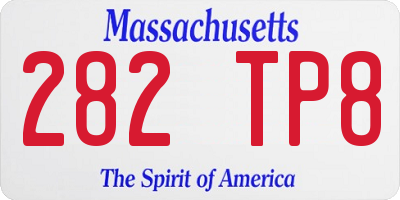MA license plate 282TP8