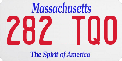 MA license plate 282TQ0