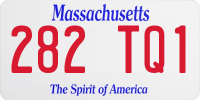 MA license plate 282TQ1