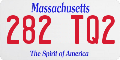 MA license plate 282TQ2