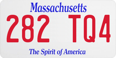 MA license plate 282TQ4