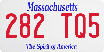 MA license plate 282TQ5