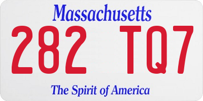 MA license plate 282TQ7