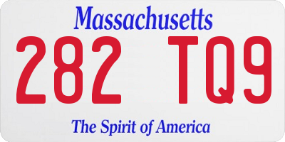 MA license plate 282TQ9