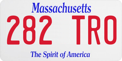 MA license plate 282TR0