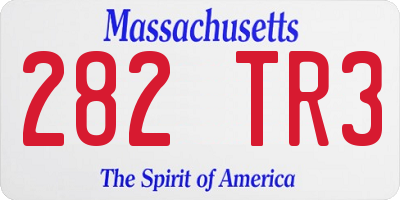 MA license plate 282TR3