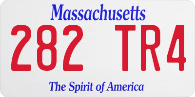MA license plate 282TR4