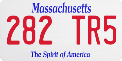 MA license plate 282TR5