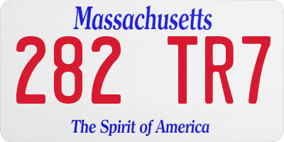 MA license plate 282TR7