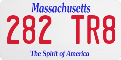 MA license plate 282TR8