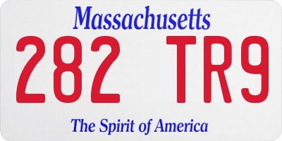 MA license plate 282TR9