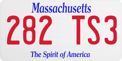 MA license plate 282TS3