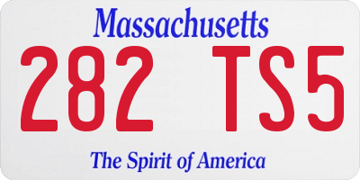MA license plate 282TS5