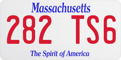 MA license plate 282TS6