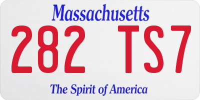 MA license plate 282TS7