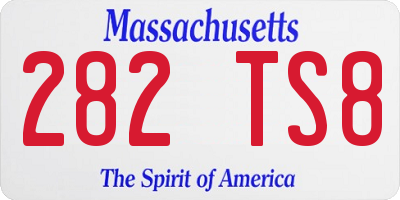 MA license plate 282TS8