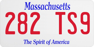 MA license plate 282TS9