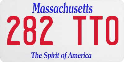 MA license plate 282TT0