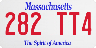 MA license plate 282TT4