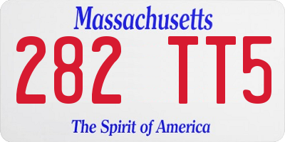 MA license plate 282TT5