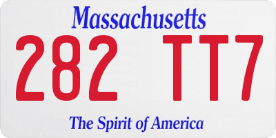 MA license plate 282TT7