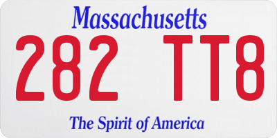 MA license plate 282TT8