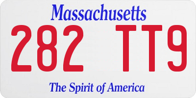 MA license plate 282TT9
