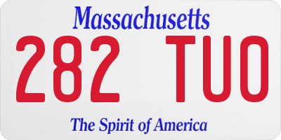 MA license plate 282TU0