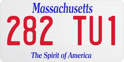 MA license plate 282TU1