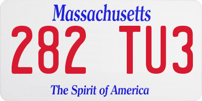 MA license plate 282TU3