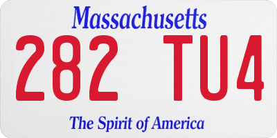 MA license plate 282TU4