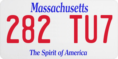 MA license plate 282TU7
