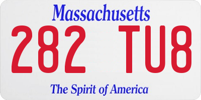 MA license plate 282TU8