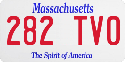 MA license plate 282TV0