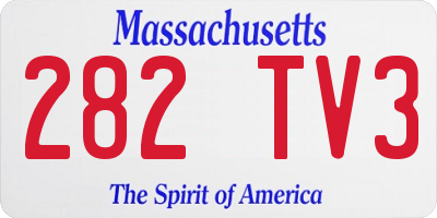 MA license plate 282TV3
