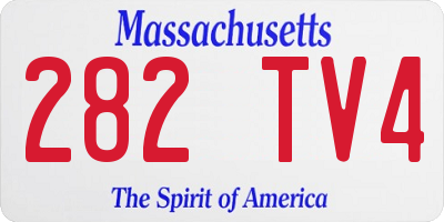 MA license plate 282TV4