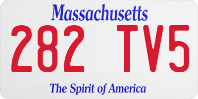 MA license plate 282TV5