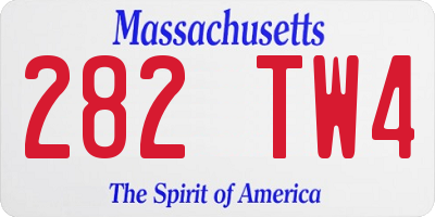 MA license plate 282TW4