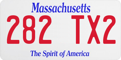 MA license plate 282TX2