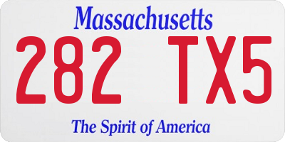 MA license plate 282TX5