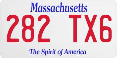 MA license plate 282TX6