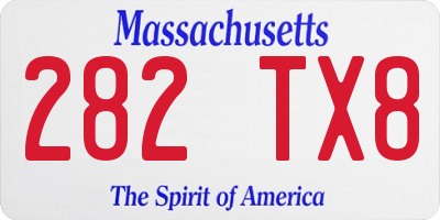 MA license plate 282TX8