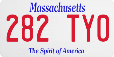 MA license plate 282TY0